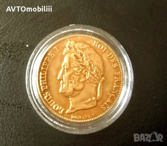 Позлатена монета 20 франка 1841 г Филип 1, снимка 2 - Нумизматика и бонистика - 52304245