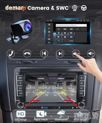 2GB+64GB автомобилно радио за VW Passat Jetta Golf SEAT, 7 инча HD екран, снимка 5 - Аксесоари и консумативи - 51396006