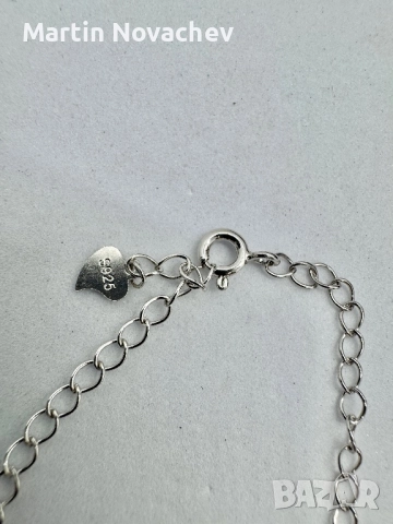 Сребърна гривна с мойсанит (Диамант) 1 карат, снимка 6 - Гривни - 51696001