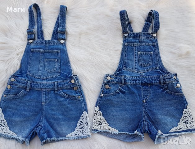 Дънков гащеризон с дантела 9-10 години