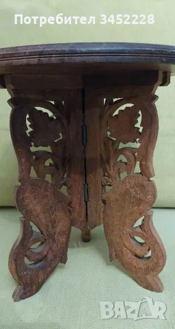 дърворезба масичка винтидж сгъваема за ценители , снимка 4 - Антикварни и старинни предмети - 49864567
