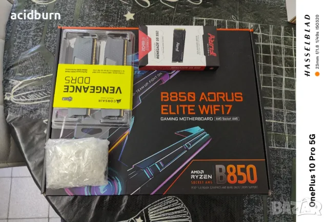 Продавам чисто нови Ryzen 7 7800X3D+Gigabyte B850 Aorus Elite Wifi7 + Corsair 32GB DDR5 6000