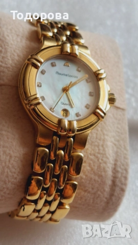 Оригинален Дамски кварцов часовник "Maurice Lacroix"26мм,циферблат перла седеф и брилянти, 