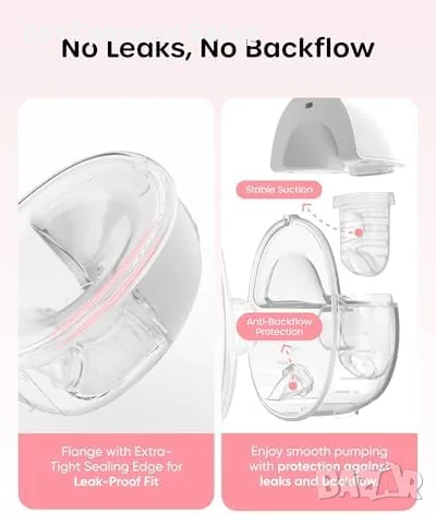 Нова Nuliie Hands Free Електрическа Помпа за Кърма Безжична 9 Нива 4 Режима за майки, снимка 5 - Помпи за кърма - 56208409