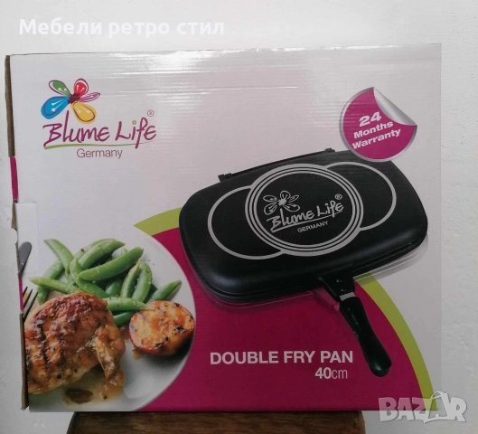 двоен грил тиган, снимка 5 - Съдове за готвене - 52367888