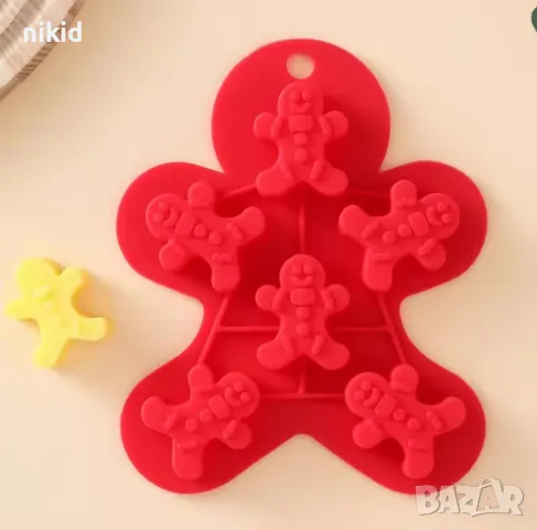 6 малко Джинджифилово човече джинджифилови човечета силиконов молд форма фондан шоколад бонбони гипс, снимка 3 - Форми - 47974897