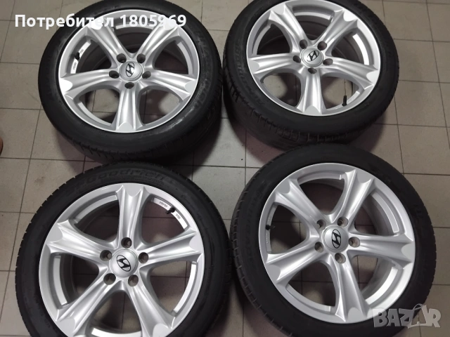 4бр. ал. джанти Hyundai/Kia 7x17 , 5x114,3 , ET45 , централен отвор 67,1мм, снимка 5 - Гуми и джанти - 53560549