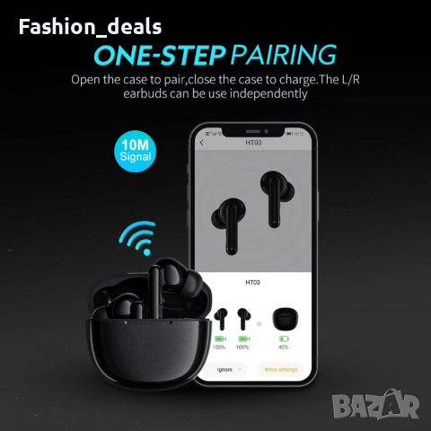 Нови Безжични слушалки Bluetooth HD HiFi стерео звук Микрофон iPhone Android iOS, снимка 5 - Bluetooth слушалки - 36186304