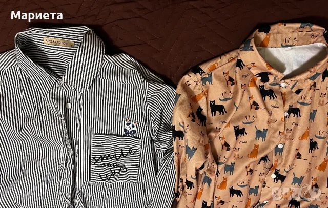 За любителите на котки Две дамски ризи с котки 