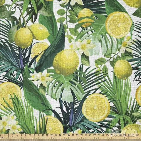 Тъкан за джунгла ABAKUHAUS, продаван на метри, екзотични растения, зелени листа, микрофибърен плат з, снимка 2 - Платове и дамаски - 49247185