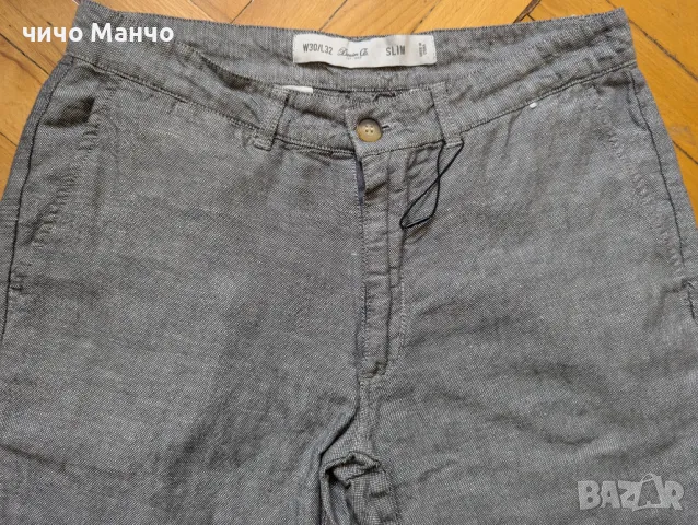Нов Мъжки панталон W30 лен/памук, снимка 5 - Панталони - 41787767