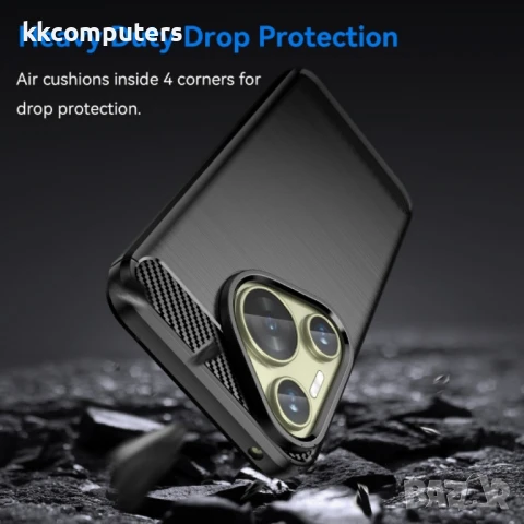 Huawei Pura 70 Удароустойчив Carbon Fiber Калъф и Протектор, снимка 4 - Калъфи, кейсове - 51404960
