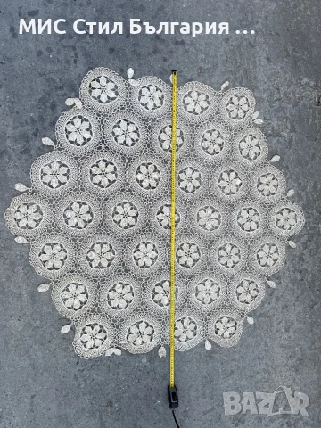 ПОКРИВКА МИЛЬО ПЛЕТЕНО НА ЕДНА КУКА ЗА МАСА 131СМ., снимка 6 - Антикварни и старинни предмети - 51004836