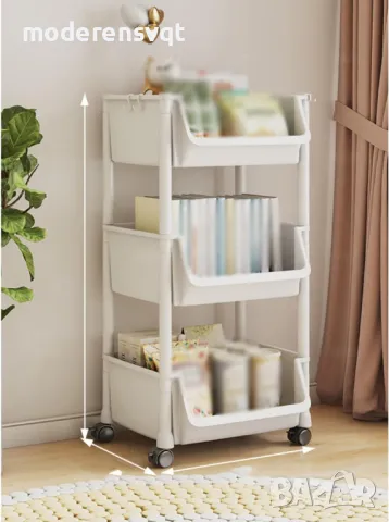 Голяма етажерка с колелца на 3 нива