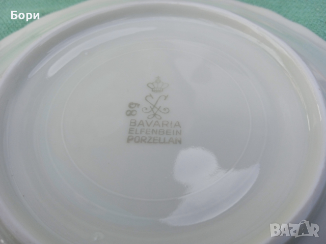 Фин немски порцелан к-т за чай Elfenbein Bavaria, снимка 9 - Чаши - 36402810