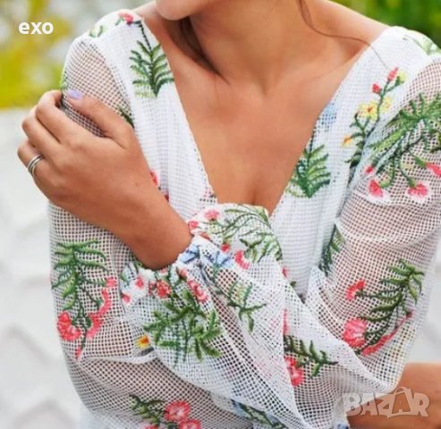 Секси рокля бродерия, Модерна флорална рокля, снимка 3 - Рокли - 41058854