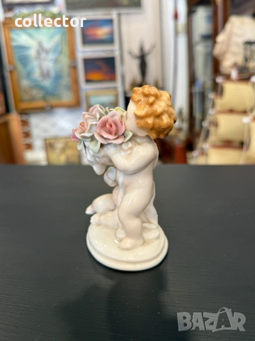 Порцеланова фигура ХЕРУВИМИ с букет от рози Karl Ens. №7906, снимка 6 - Колекции - 53663882