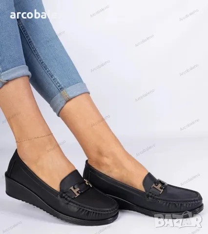 Дамски мокасини на клин от еко кожа Kappi, снимка 3 - Дамски ежедневни обувки - 49307039