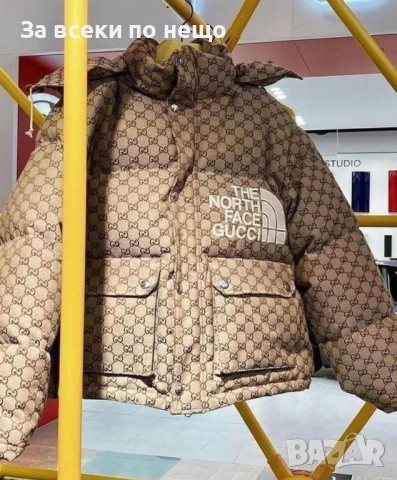 The North Face Gucci Дамско Бежово Зимно Яке Дъ Норт Фейс Гучи Код P1514, снимка 2 - Якета - 52339067
