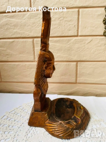 Красив меден пепелник Египет, закупен от Англия, снимка 3 - Антикварни и старинни предмети - 53626885