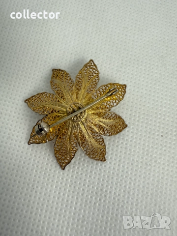 Ръчно изработена сребърна брошка - Topazio. №7595, снимка 4 - Колиета, медальони, синджири - 52318963