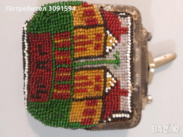  Много рядко Антично османско портмоне ,със куршум -  затворнически мъниста Стъклени пясъчни мъниста, снимка 13 - Други ценни предмети - 53018963