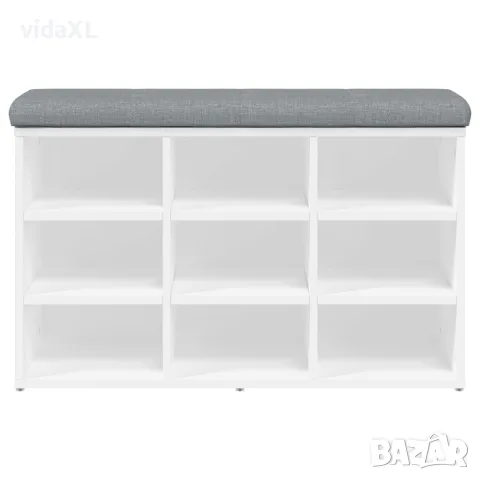 vidaXL Пейка за обувки, бяла, 82x32x50 см, инженерно дърво, снимка 4 - Маси - 56148091
