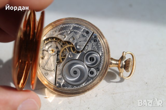 Златен 14К Джобен часовник ELGIN , снимка 6 - Мъжки - 34088263