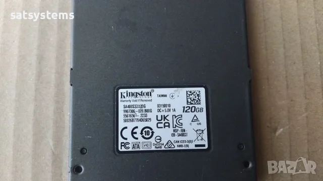 SSD Kingston SA400S37/120G 120GB SATA 6.0Gb/s , снимка 4 - Твърди дискове - 56169339