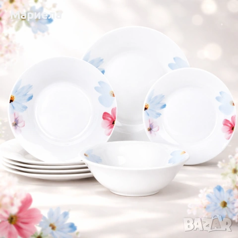 Комплект чинии 24 части с нежни цветя – Свежест и стил за всяка трапеза