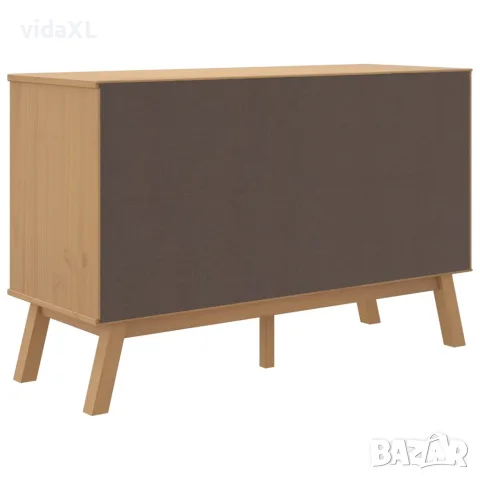 vidaXL Сайдборд OLDEN, бяло и кафяво, 114x43x73,5 см, бор масив, снимка 10 - Бюфети - 56147288