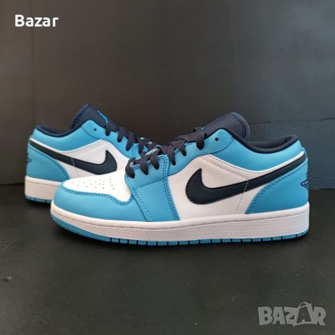 Нови Оригинални Маратонки Nike Air Jordan 1 Low unc Обувки Размер 42 и 43 номер сини бели черни blue, снимка 2 - Маратонки - 39180705