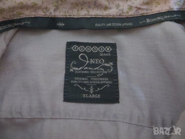 Мъжка риза с дълъг ръкав от лен Bonobo jeans, снимка 4 - Ризи - 42285315