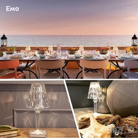 Конусовидна декоративна настолна лампа с usb кабел и дистанционно - Тип кристална лампа., снимка 4 - Настолни лампи - 48241866