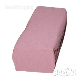 Чаршаф с ластик в цвят пепел от рози ПРЕМИУМ – 100% памучно трико, снимка 1