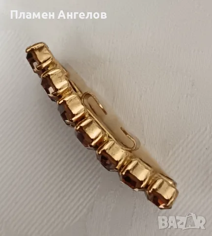 Винтидж Плъзгач, Катарама за панделка или шал. Арт Деко- Чешки кристали. , снимка 5 - Антикварни и старинни предмети - 55807599