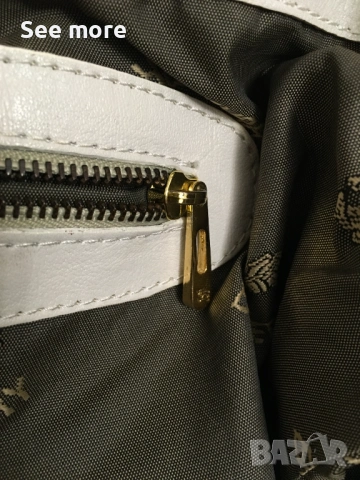 BURBERRY Vintage чанта в бяло естествена кожа, снимка 13 - Чанти - 53375563