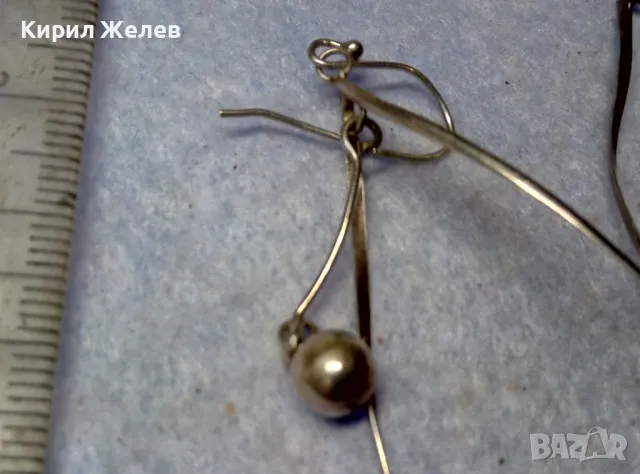 АЛ НУВО СТИЛ СРЕБЪРНИ ОБЕЦИ СРЕБРО 925 РЪЧНА РЕТРО АРТ ИЗРАБОТКА ЕДНАТА с НУЖДА от ЗАКАЧАЛКА 47735, снимка 11 - Обеци - 49553345