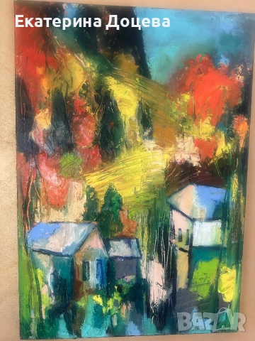 Голяма картина масло върху платно, снимка 5 - Картини - 52590146