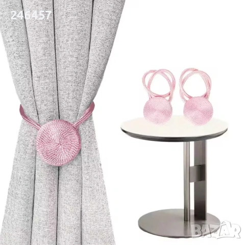 2 бр. кръгли магнити за завеси - розови, снимка 2 - Пердета и завеси - 53858068