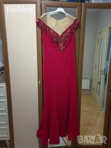 официална рокля цвят червен номер 42, снимка 3 - Рокли - 53119229