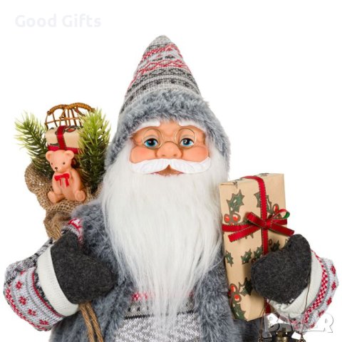 Дядо Коледа с фенер и подаръци, 60см, снимка 3 - Декорация за дома - 42719945