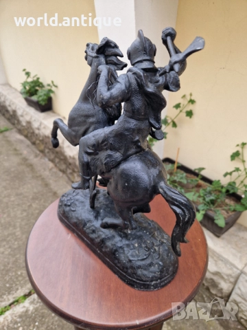 Страхотна антикварна английска метална фигура статуетка , снимка 9 - Антикварни и старинни предмети - 52269991