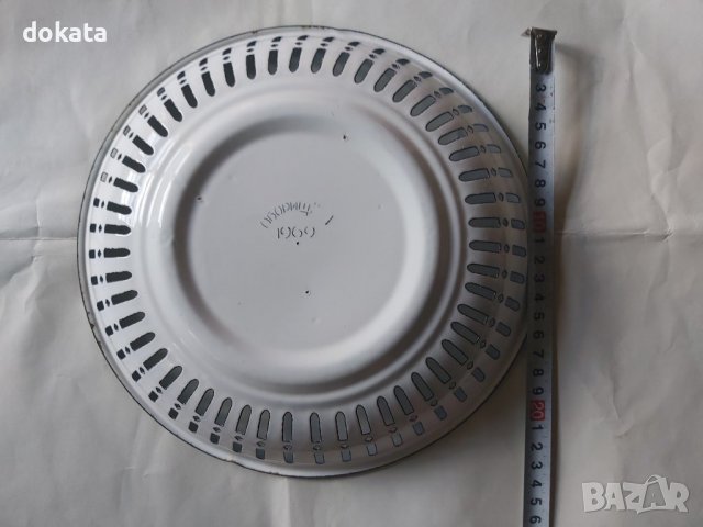 Стара емайлирана фруктиера - 1969 г., снимка 2 - Антикварни и старинни предмети - 39210835