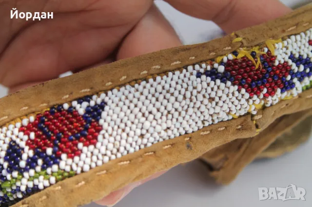 Мънистен колан с бронзови пафти, снимка 4 - Антикварни и старинни предмети - 50024190