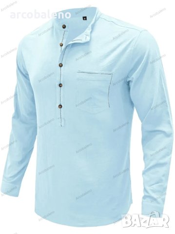 Мъжка едноцветна риза с дълъг ръкав Defender Performance Henley, 6цвята - 023, снимка 5 - Ризи - 40889959