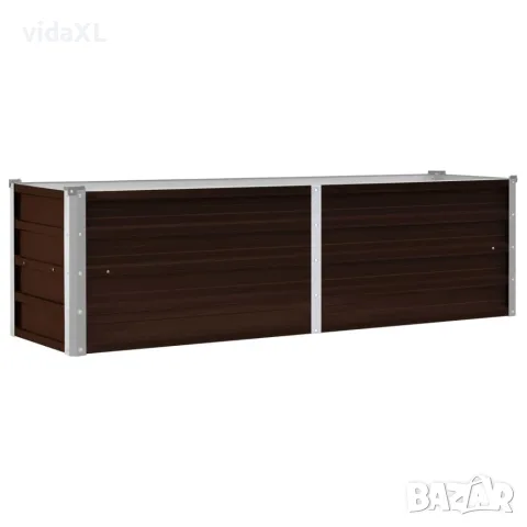 vidaXL Градинска висока леха кафява 160x40x45 см поцинкована стомана