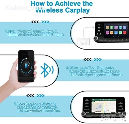 Нов Безжичен CarPlay адаптер Донгъл за ОЕМ автомобили от 2015 кола iPhone Айфон, снимка 3 - Аксесоари и консумативи - 42192771