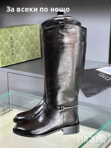 Gucci Дамски Зимни Кожени Ботуши - 2 Налични Цвята Код E1080, снимка 8 - Дамски ботуши - 52347675