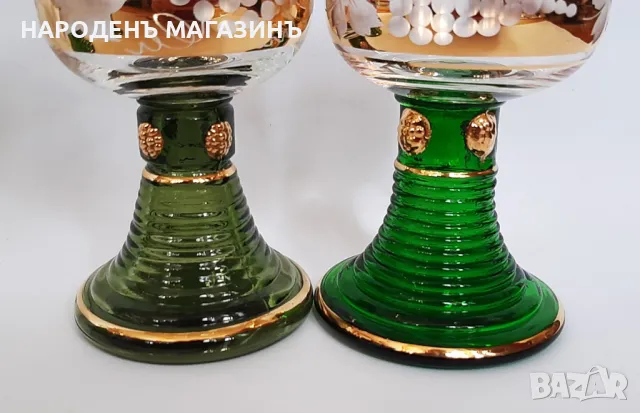 Römer - Немски сервиз чаши за вино златни гравирани чаши , снимка 8 - Други ценни предмети - 48324259